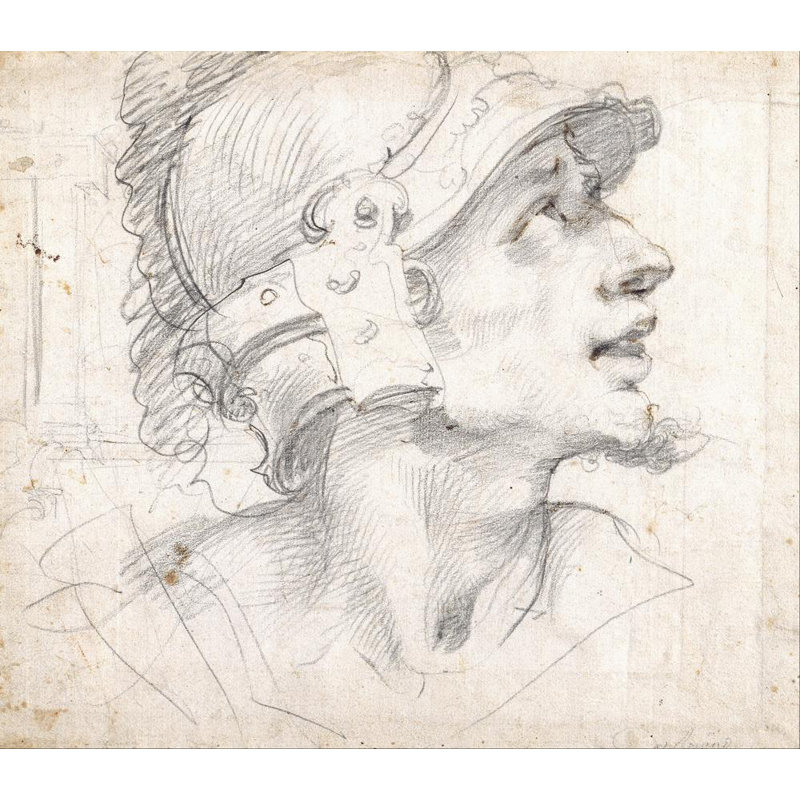 «Head of Tullius Hostilius» par Giuseppe Cesari, reproduction d'art sur toile tendue avec châssis, H 24 po x l 17 po