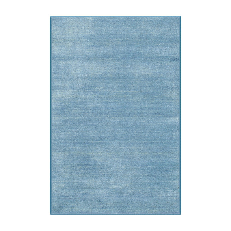 Tapis de zone bleu contemporain, Rectangle 4 pi x 6 pi
