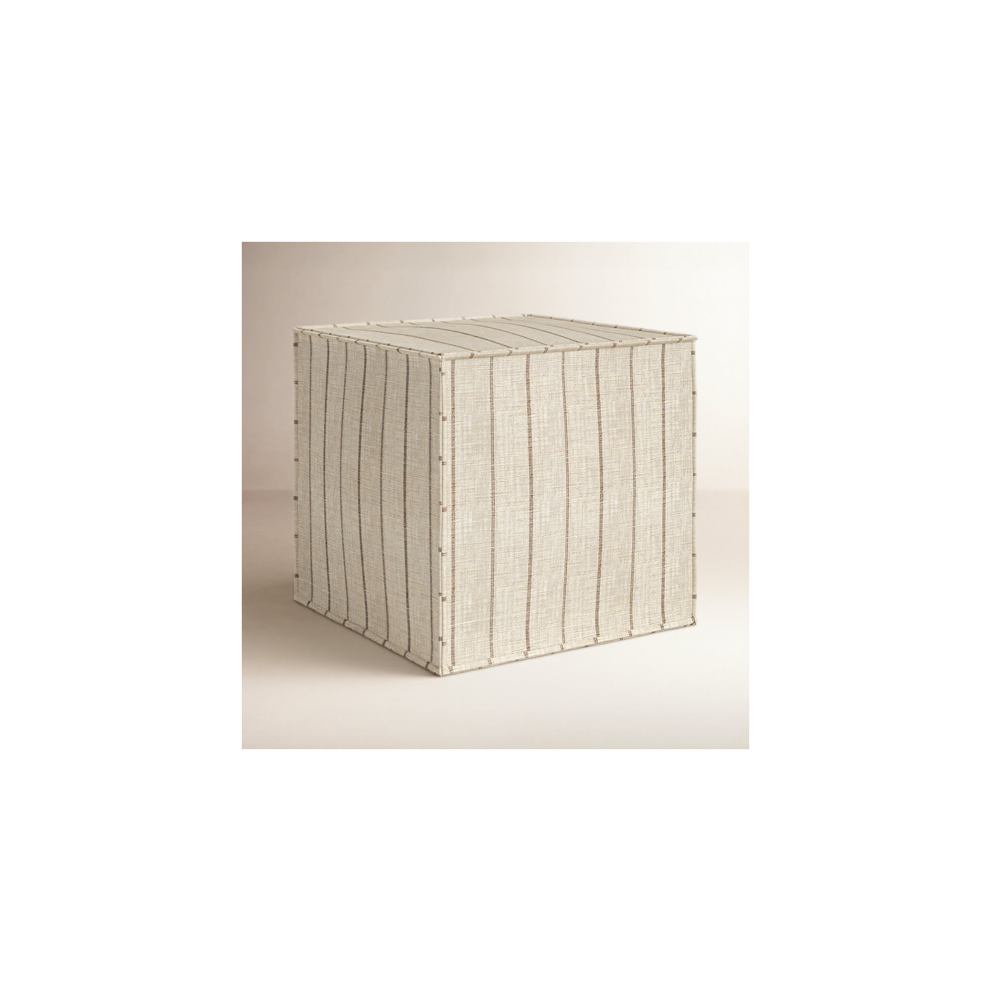 Upholstered Ottoman, Fritz Charcoal Stripe