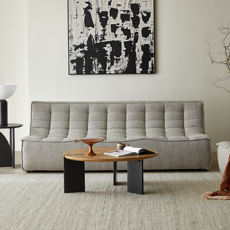 Designer Waffle-Pattern Armless Sofa