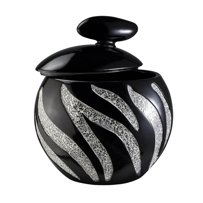 Grande boîte à bijoux en polyrésine 11,5 po, motif zébré