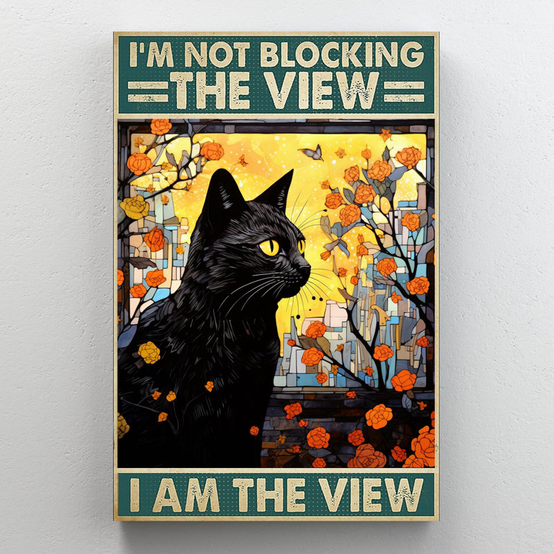 «Black Cat I Am The View On», impression sur toile, H 36 po x l 24 po x P 1,25 po