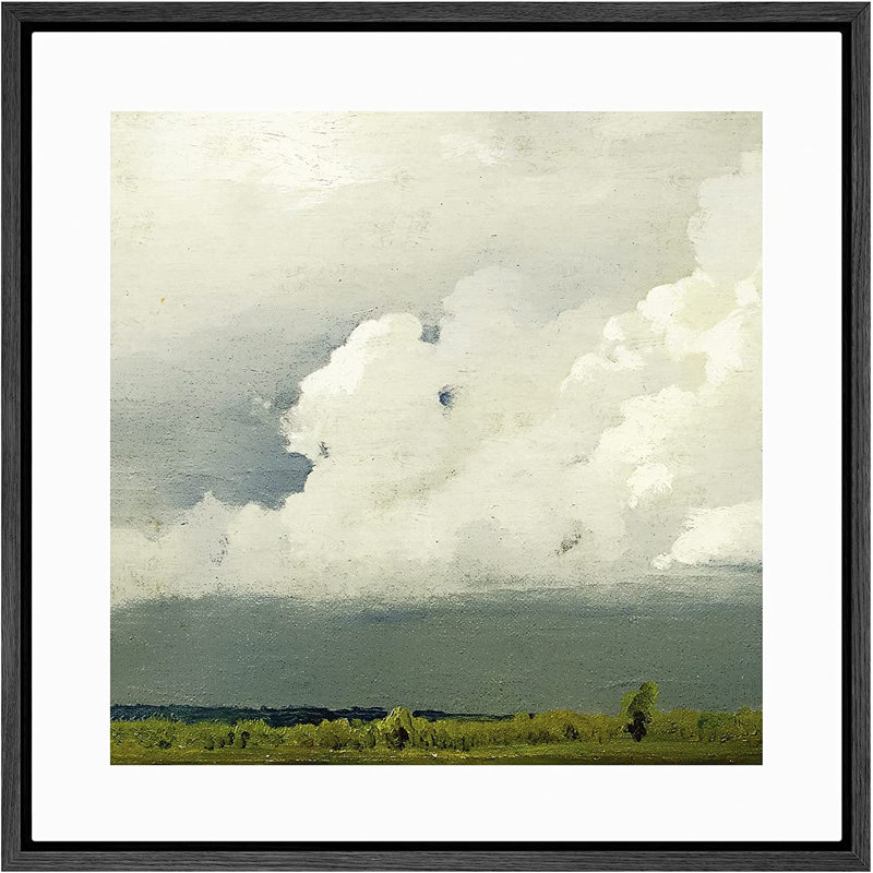 Peinture sur toile, cadre flottant, H 16 po x l 16 po x P 1,5 po, Noir