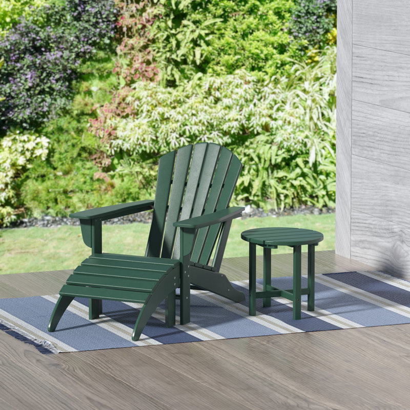 Altura Foldable Outdoor Adirondack Chair, Dark Green