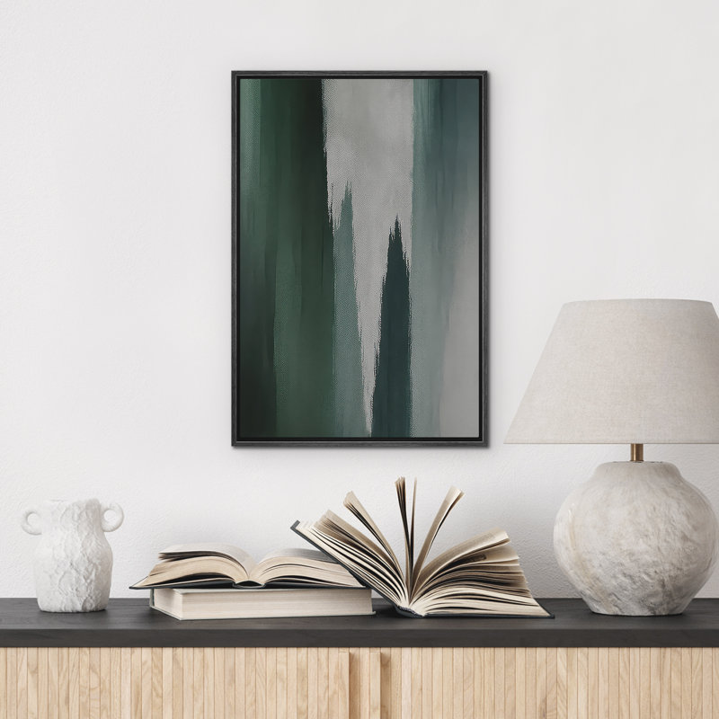 Reproduction d'art abstrait sur toile encadrée pour décoration intérieure moderne, Noir, H 24 po x l 16 po