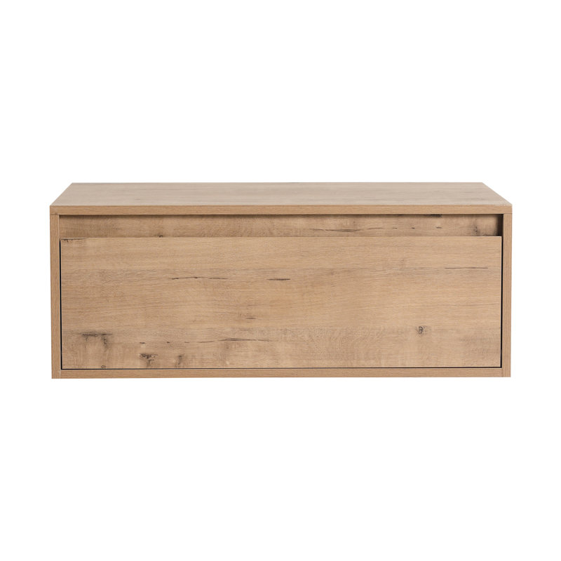 Meuble-lavabo à fixation flottante 30 po - Tiroir à fermeture en douceur imitation chêne, Naturel