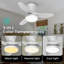 Ventilateur de plafond encastré 32 pouces avec lumière DEL Laurenzo pour petites pièces-707178448