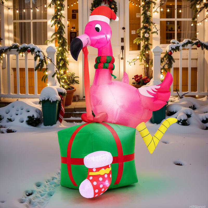 Flamant de Noël gonflable