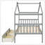 Lit simple en bois avec tiroirs, gris-129747094