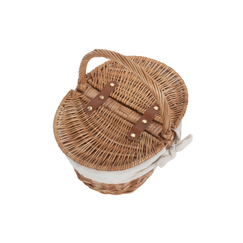 Wicker Child sized Lined Hamper, Light Steamed/White