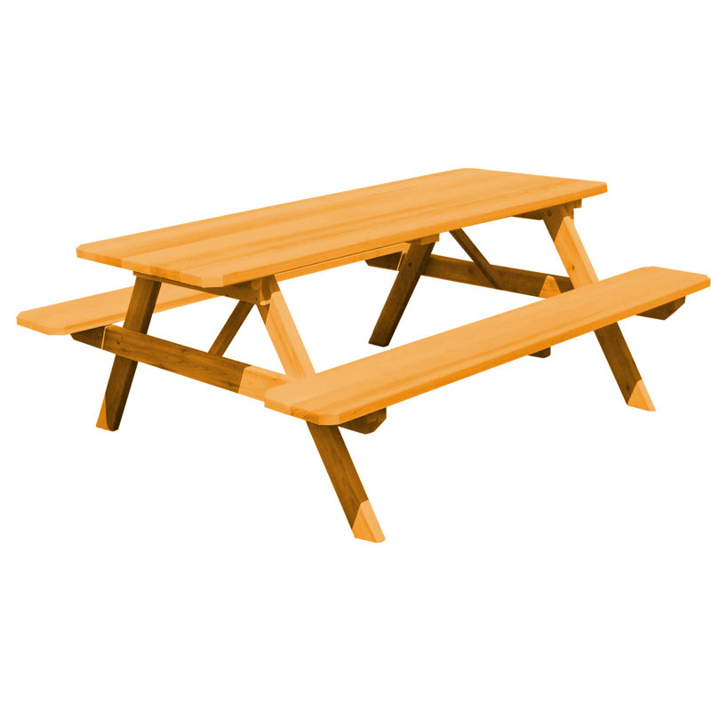 Table de pique-nique Amedee, Teinture naturelle, H 60 po x L 70 po x l 30 po