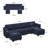 Nairoby 7-Piece Velvet Symmetrical Upholstered Modular Sectional Sofa Set Storage Sofa Apartment Couch 4-Seat Sofa with 2 Ottomans-682612746
