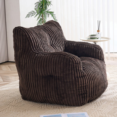 Fauteuil à billes en velours côtelé moelleux rembourré d'éponge à mémoire de forme