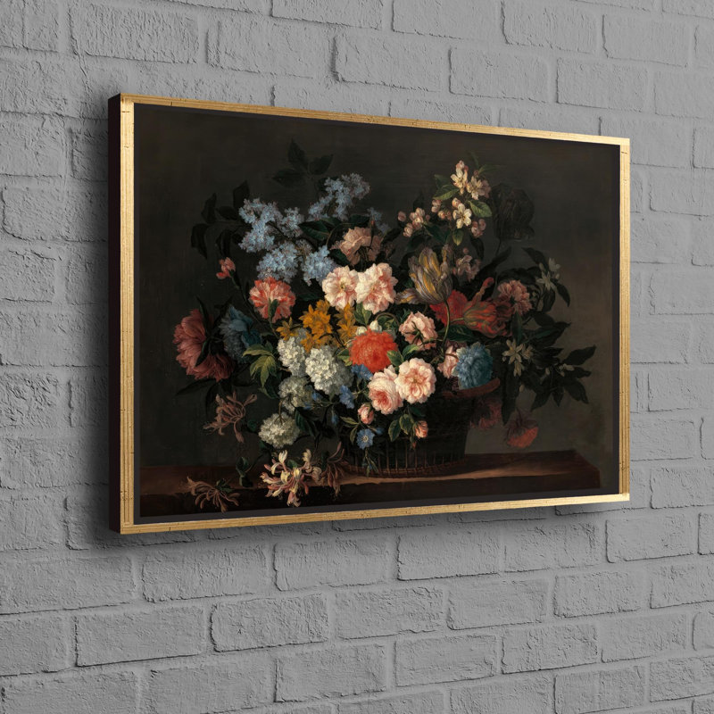 Print on Canvas, 70 cm H x 100 cm W, Framed Print without Mat, Gold