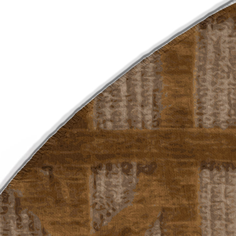 Tapis brun intérieur et extérieur Trellis, Rond 5 pi