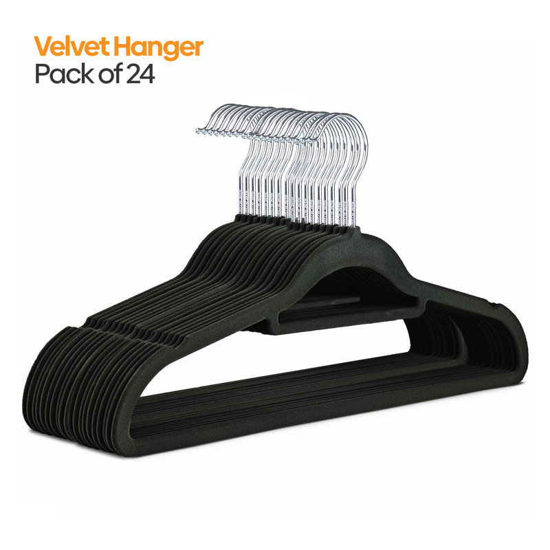 Velvet Non-Slip Standard Hanger for Tie/Belt, 24