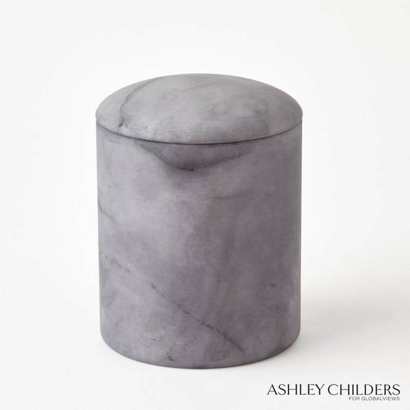 Gala Alabaster Canister-Tall, Gray