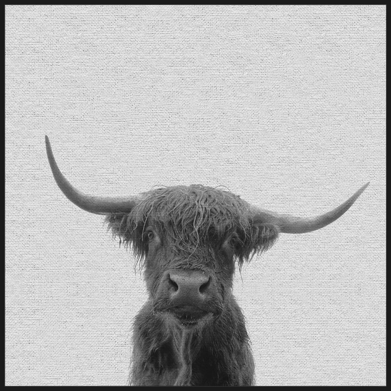 «Black and White Cow», reproduction sur toile encadrée, H 12 po x l 12 po x p 1,5 po