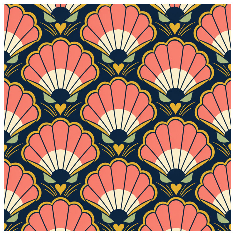 Tapisserie murale Art Deco, 104in H x88 with 4 Grommets