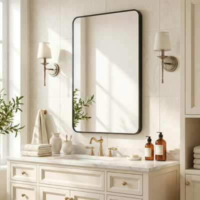 Miroir mural rectangulaire en aluminium