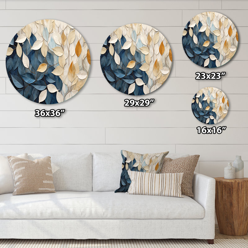 Milner - Floral Round Metal Wall Art, 16" H x 16" W