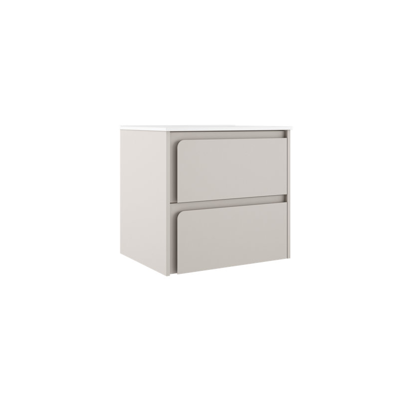 Cordoba 24'' Wall Mounted Single Bathroom Vanity with Ceramic Top, Cotton