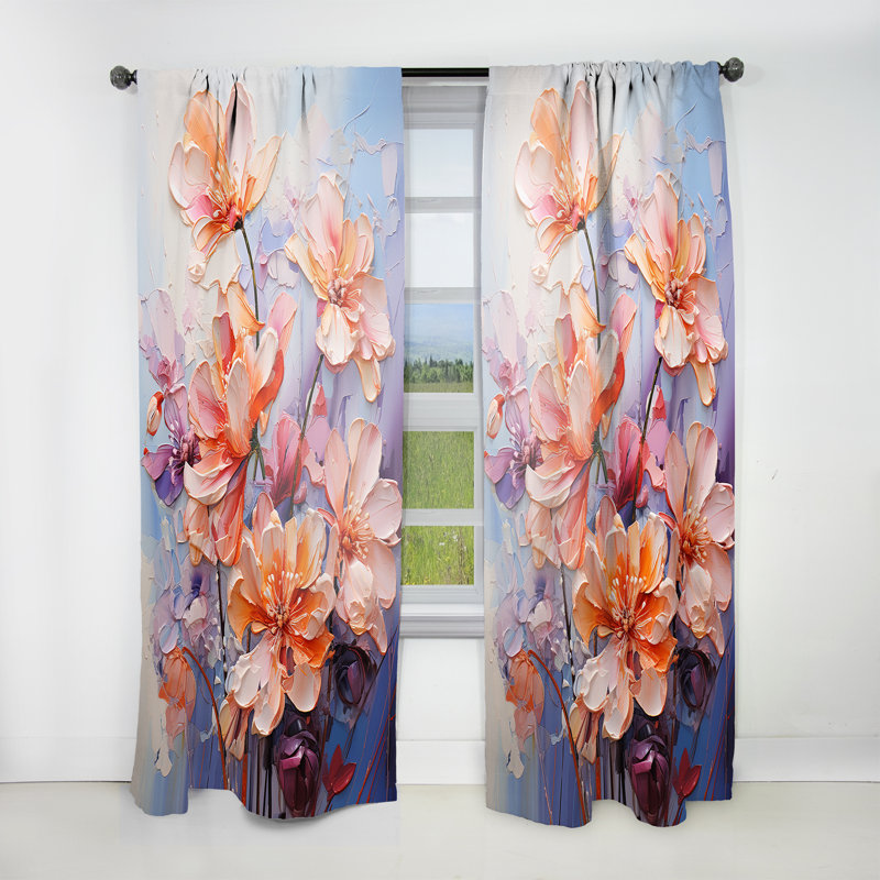 Jolena - Rideau obscurcissant floral Orchids - 1 panneau, L 52 po x L 63 po
