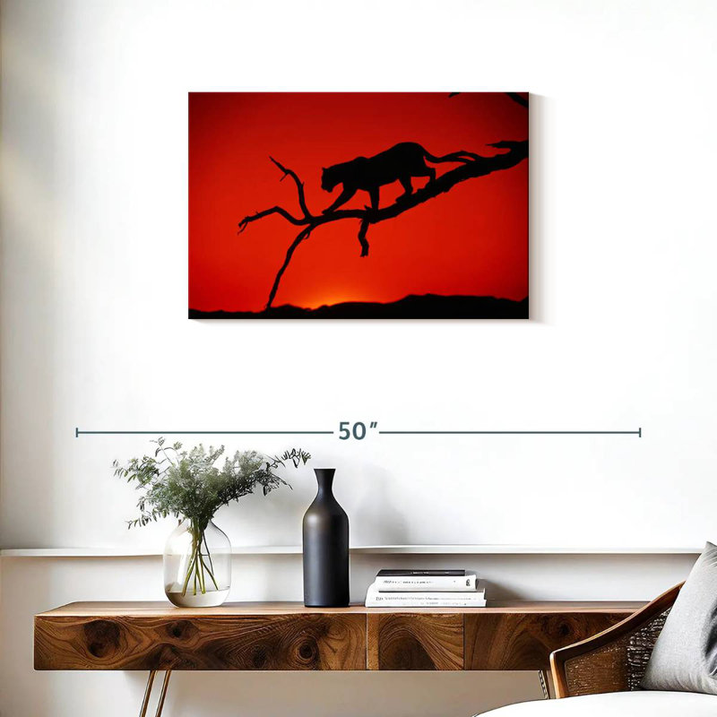 Brampt Red Silhouette Leopard, 20" H x 30" W