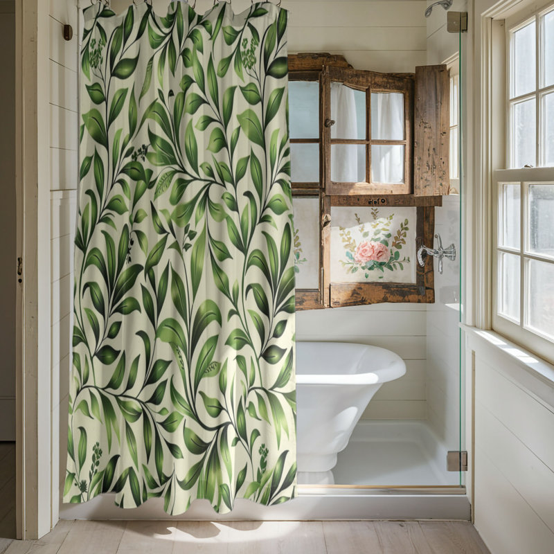 Spring Flora - Rideau de douche Premium, H 74 po x l 71 po