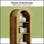 Bibliothèque rustique ouverte arquée avec 6 tablettes à niveaux pour un rangement élégant et parfait pour toute pièce