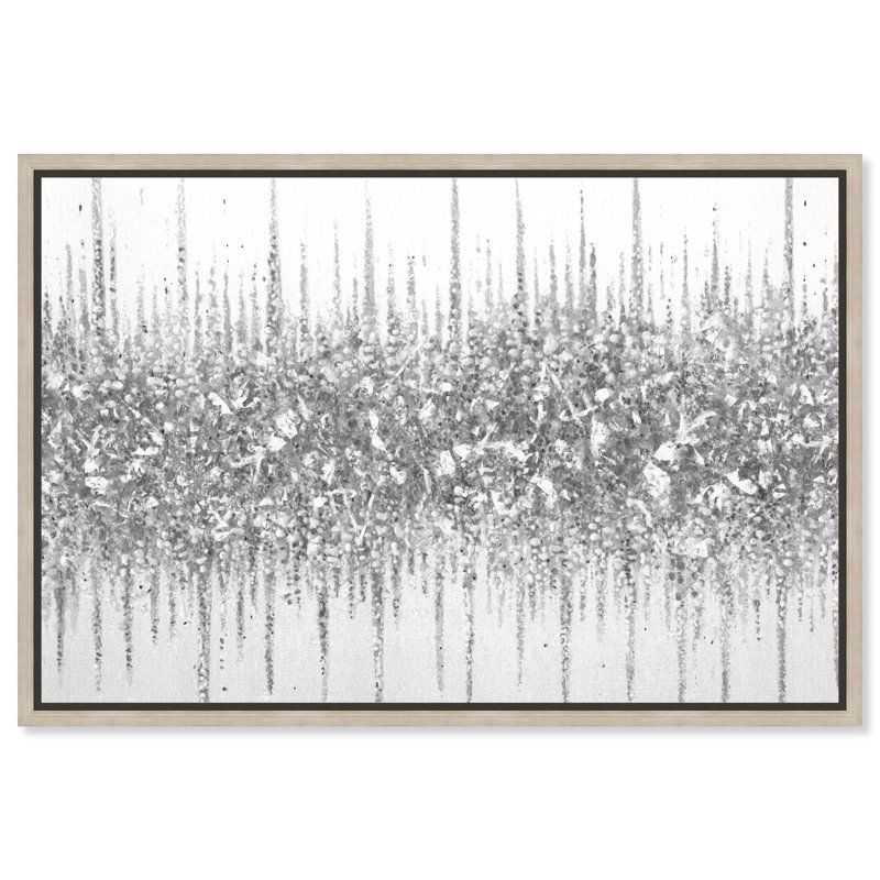 «Gray Lines Inspo» par Art Remedy, cadre en chêne naturel, 15 x 10, Natural Oak Frame, H 11 po x l 16 po