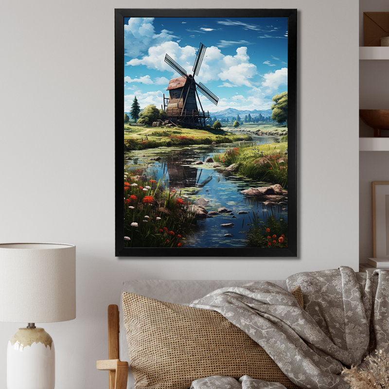 Bathilda " Mid Century Retro Rhythms IV ", Black Single Picture Framed, 20" H x 12" W x 1" D