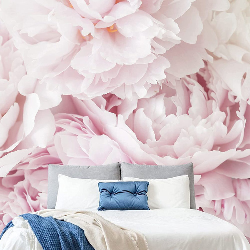Adhésif floral pétales floraux rose, L 66 po x l 96 po
