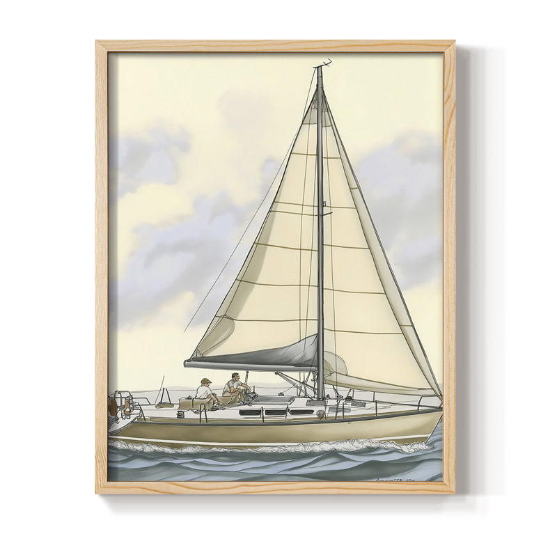NAUTICAL Series Cxxix, reproduction encadrée - bois massif