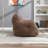 Coffee Tufted Foam Bean Bag Chair, Soft Teddy Plush Fabric Leisure Chair-1289593135