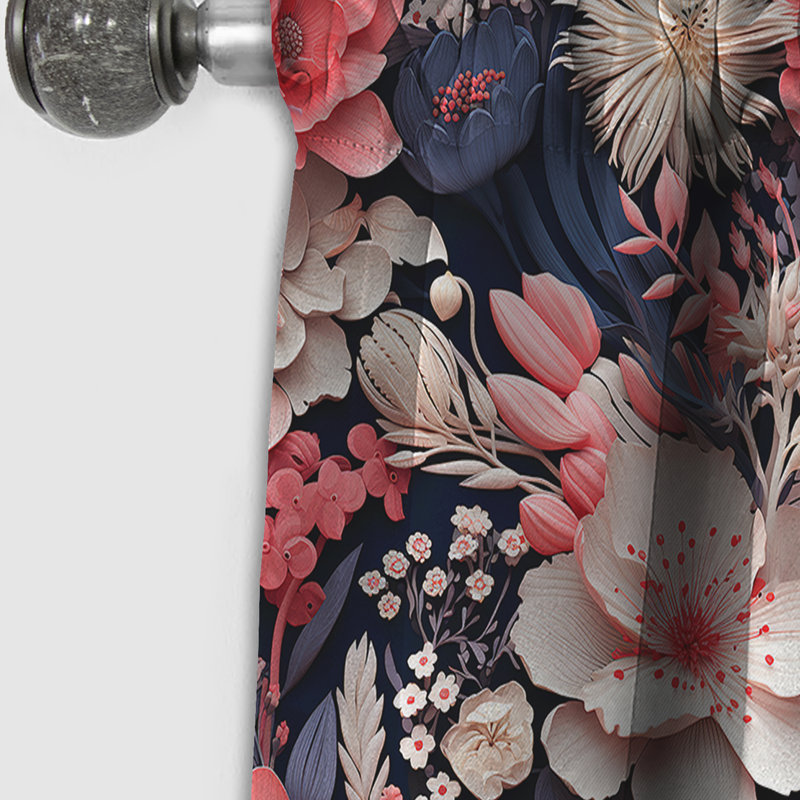 Corail Twilight Iv Tropical Motif II - Rideau floral - Rideau occultant floral - 1 panneaux, L 52 po x L 84 po