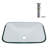 20-1/4 in. Clear Glass Rectangular Vessel Bathroom Basin Sink with Chrome Pop-up Drain