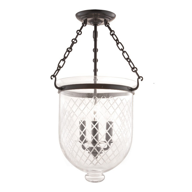 Hampton Flush Mount, Diamond, Polished Nickel
