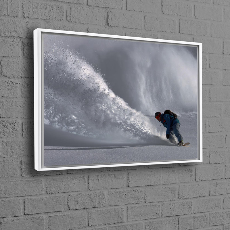Snowboarding Winter Landscape Modern Art Canvas Perfect As Cool Downhill Artwork Gift And Unique Home Decor