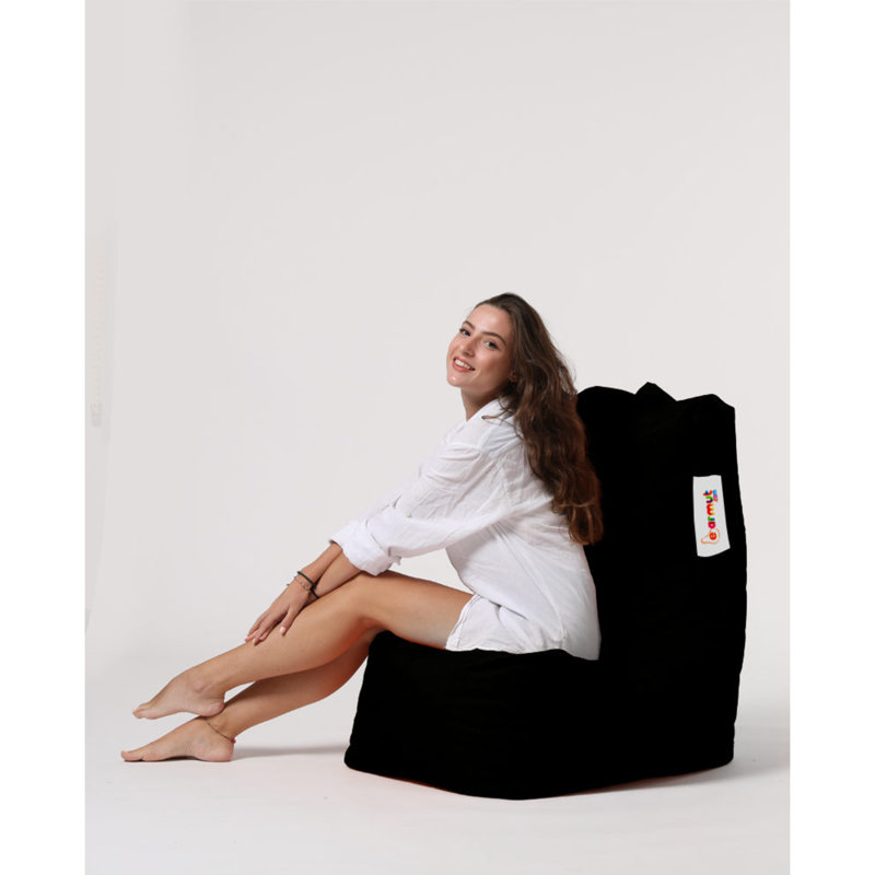 Polyester Outdoor Friendly Bean Bag Sofa, Black 100% Polyester