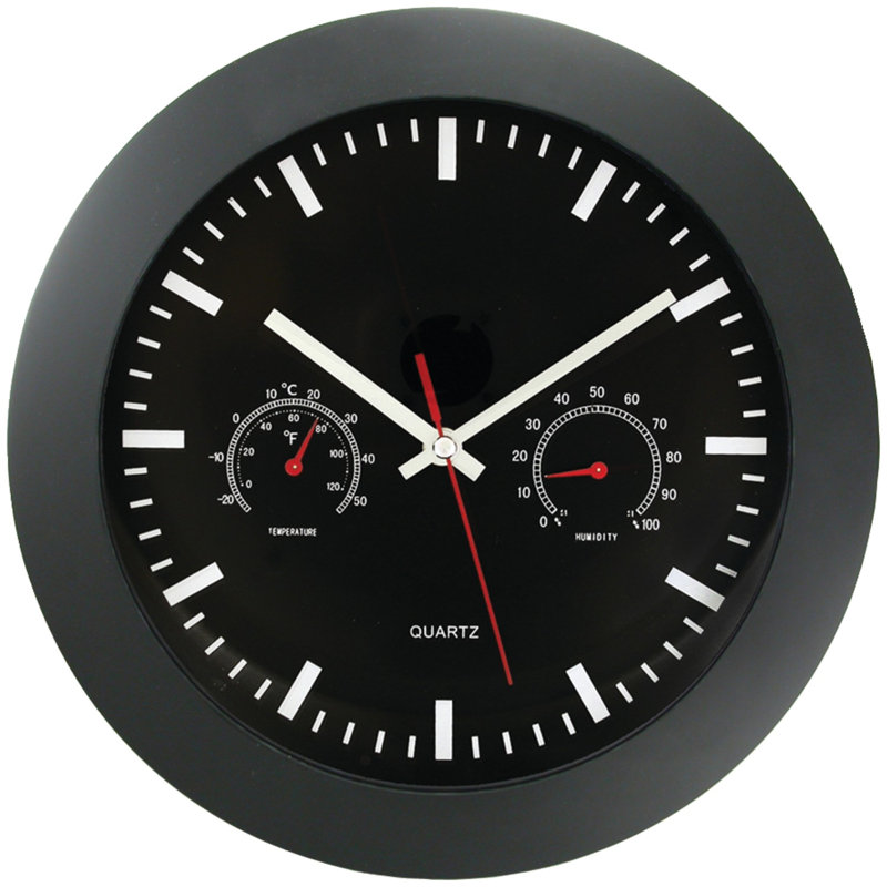 horloge murale 12" temperature and humidité Miltenberger