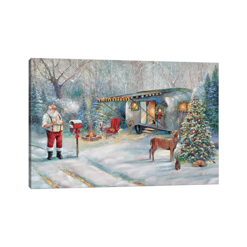 «Santa's Hideaway» par Ruane Manning - reproduction d'art, H 60 po x l 40po x P 1,5 po, Toile tendue, Aucun mat