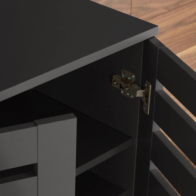 Oslo 10 Pair Shoe Storage Cabinet, Black