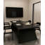 Bureau rectangulaire en bois massif noir-360595145