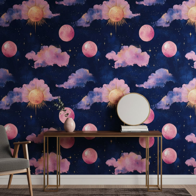Papier peint céleste fantaisie onirique