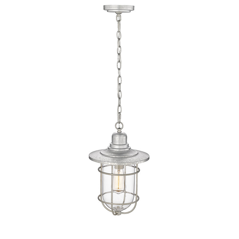 Filsaime Outdoor Hanging Lantern, Galvanized