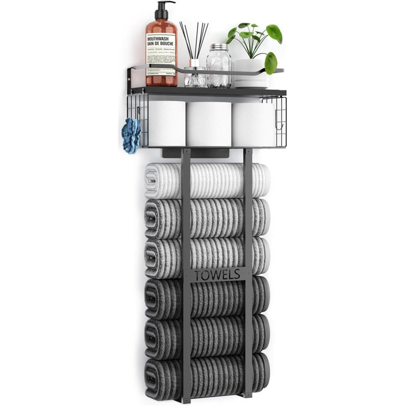 Wall mounted towel rack