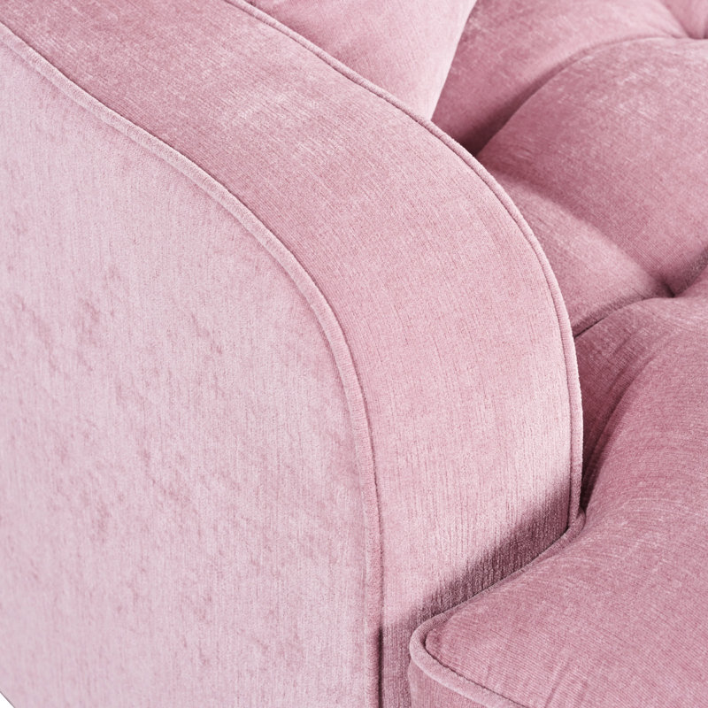 Chaise longue moderne, siège rose et coussins détachables pour relaxant avec coussins à ressorts, Rose