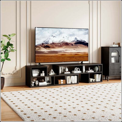 Modular TV Stand with Open Storage Cubbies
