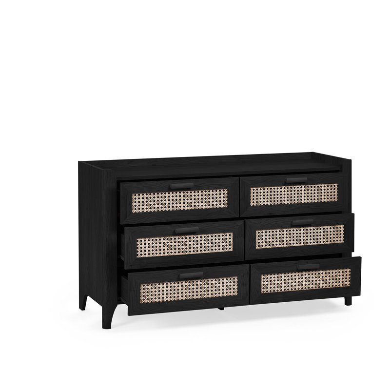 Albelo 120cm W 6 - Drawer Chest of Drawers, Black